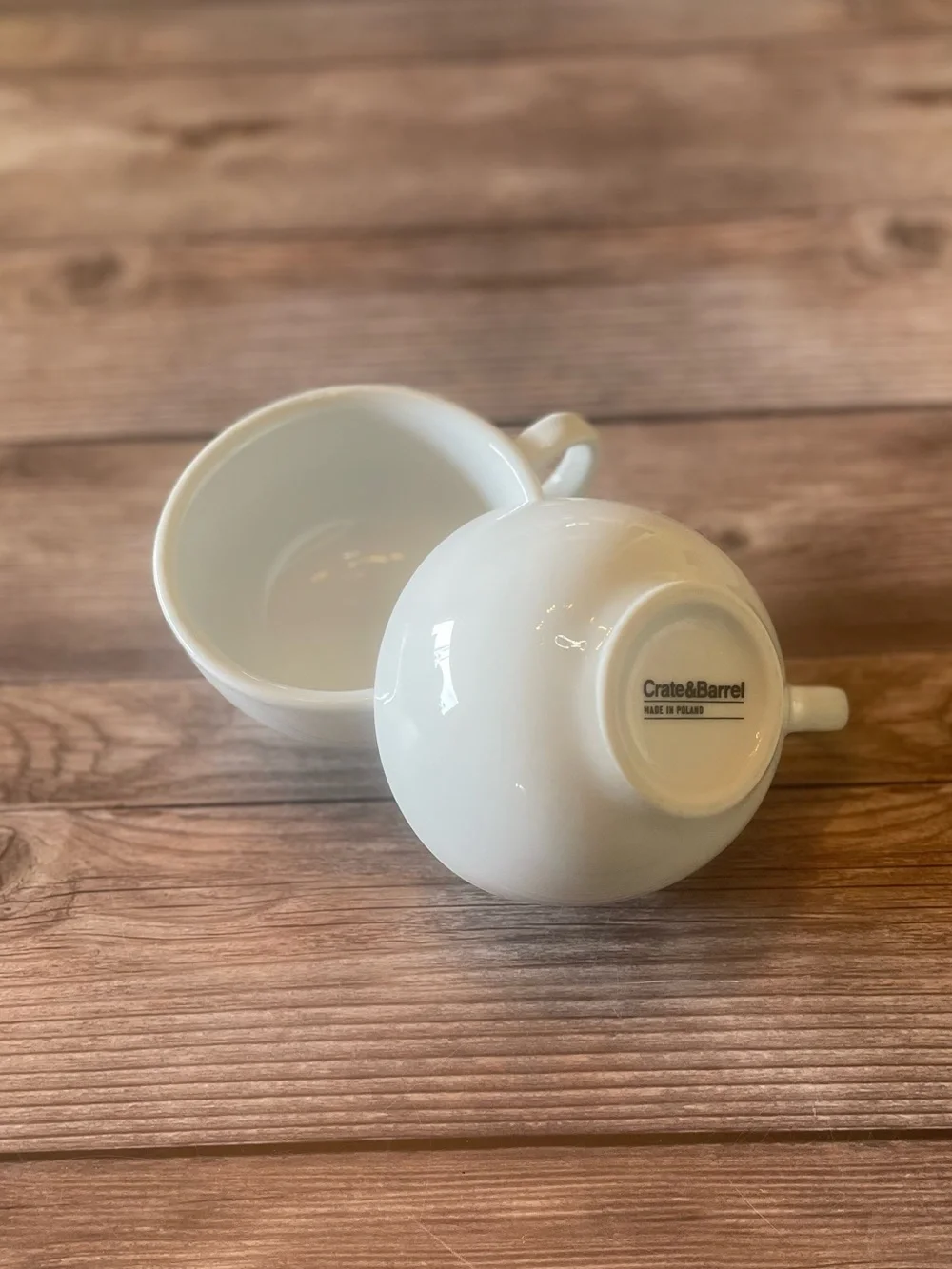 Crate & Barrel porcelain mugs ~ Set of 2